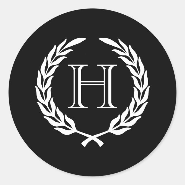 Adesivo Redondo Grinalda de Louro Preta e Branca (Frente)