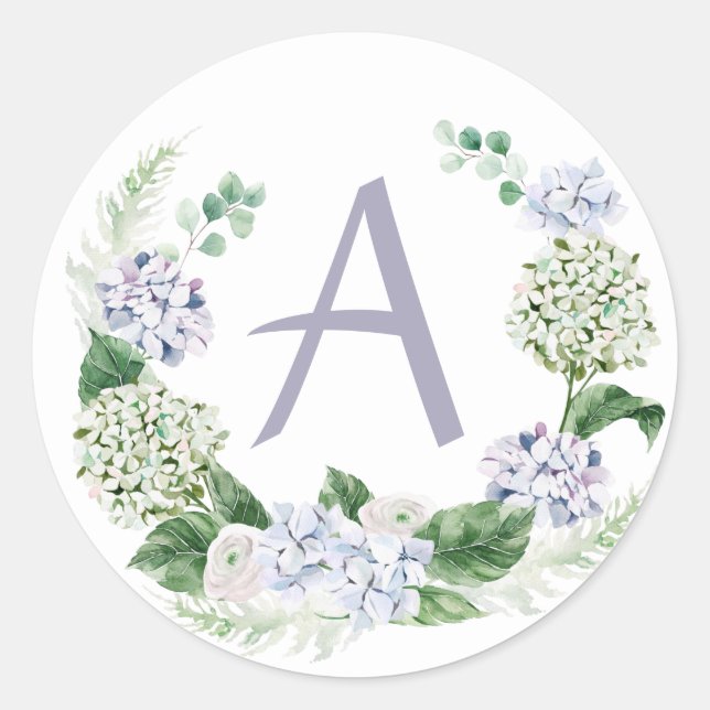 Adesivo Redondo Grinalda de peônia de primavera com letra personal (Frente)
