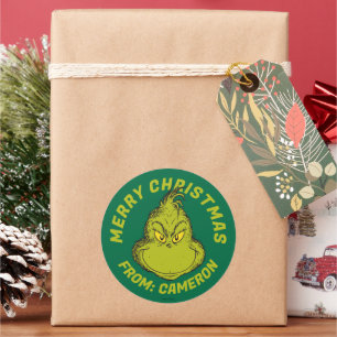 Adesivo Redondo Grinch Clássico   Feliz Natal