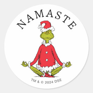 Adesivo Redondo Grinch Namaste Papai Noel
