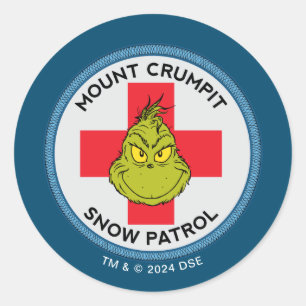 Adesivo Redondo Grinch Patrulha da Neve do Mt. Crumpit