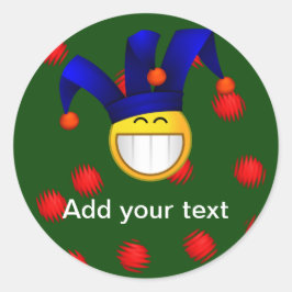 Adesivo Redondo Grinning Emoji Jester