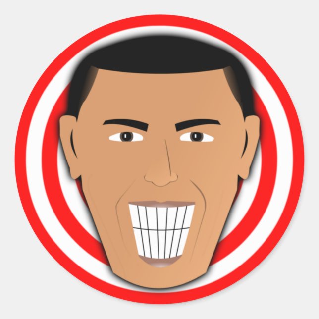 Adesivo Redondo GrinningObama (Frente)