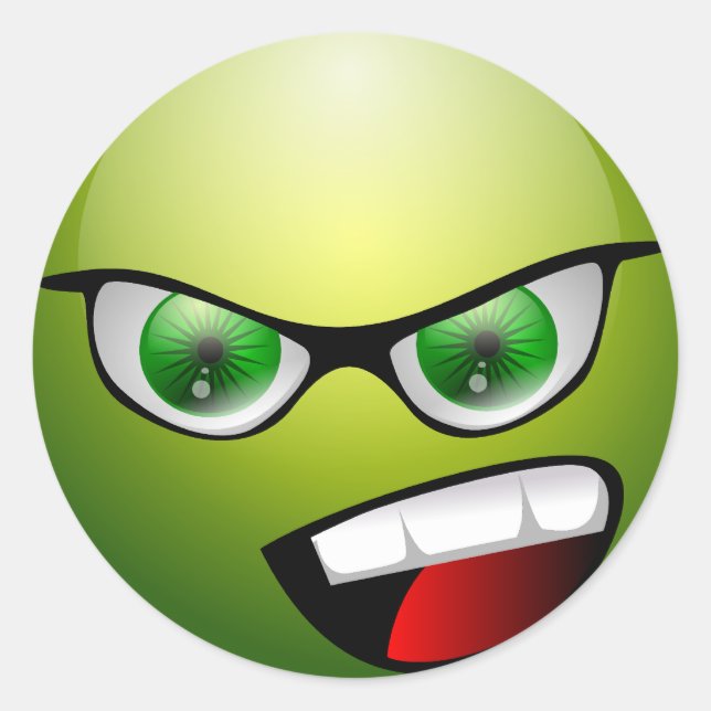 Adesivo Redondo Gritando com o Green Meanie (Frente)