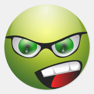 Adesivo Redondo Gritando com o Green Meanie
