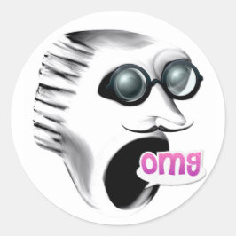 Adesivo Redondo Gritar OMG Stickers
