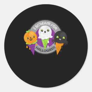 Adesivo Redondo Gritar para o Fantasma da Aranha-Pumpkin do Hallow