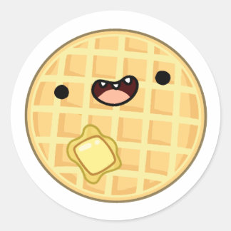 Adesivo Redondo Grito Kawaii Butter Waffle