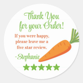 Adesivo Redondo Grocery Delivery Service Thank You Review Stars