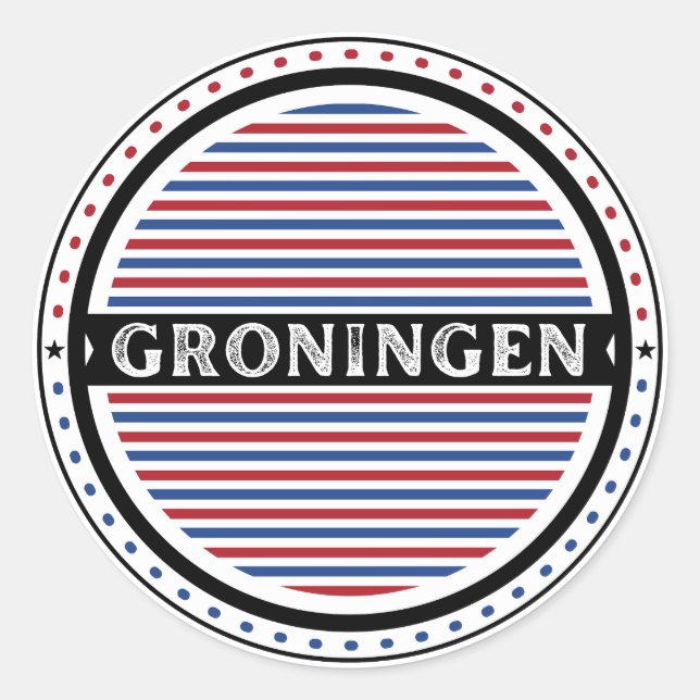 Adesivo Redondo Groningen City Pride Emblem – Dutch Identity (Frente)