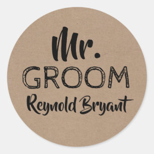 Adesivo Redondo Groom Bold Typografia