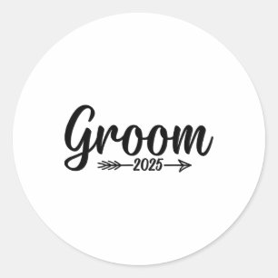 Adesivo Redondo Groom Est. noivado Casado 2025