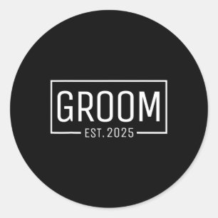 Adesivo Redondo Groom Est. noivado Casado 2025