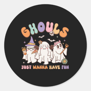 Adesivo Redondo Grooveen Halloween Ghouls Só Quer Divertir-Se Danç