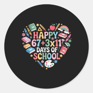 Adesivo Redondo Groovy 100 Dias De Escola Equação Matemática 100º