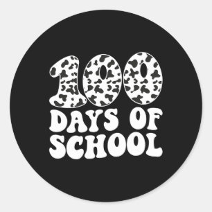 Adesivo Redondo Groovy 100 Dias De Escolas Impressão 100º Dia De E