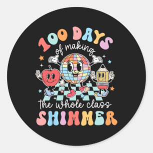 Adesivo Redondo Groovy 100 Dias De Shimmer Cl Inteiro Do Fazer Dis