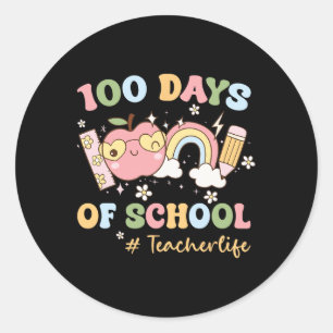 Adesivo Redondo Groovy 100 Dias Professor vive chovendo estudantes