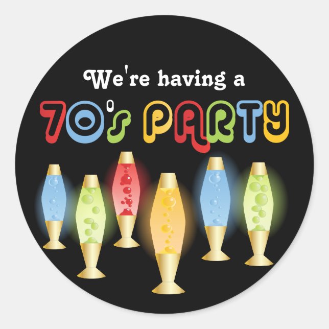 Adesivo Redondo Groovy 70s (Frente)