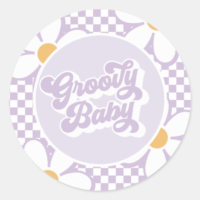 Adesivo Redondo Groovy Baby Roxy Checker (Frente)