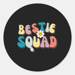 Adesivo Redondo Groovy Bestie Esquadrão Besties Correspondendo Bes