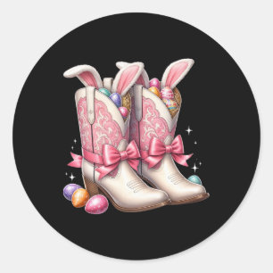 Adesivo Redondo Groovy Cute Easter Ovos Arranja Uivela Ocidental
