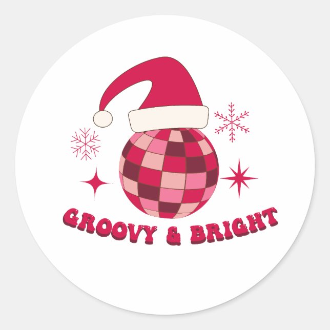 Adesivo Redondo Groovy e Bright Disco Natal (Frente)