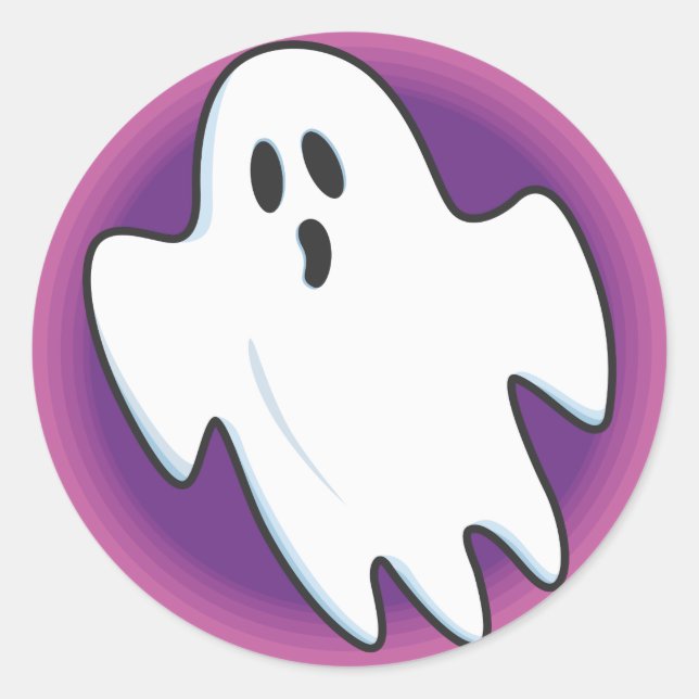 Adesivo Redondo Groovy Ghost Stickers (Frente)