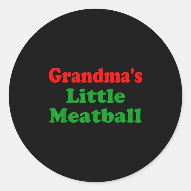 Adesivo Redondo Groovy Grandmas Little Meatball Funny Italian Fami (Frente)