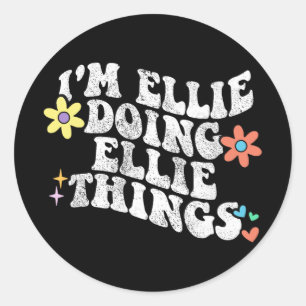 Adesivo Redondo Groovy Im Ellie Fazendo Ellie Coisas Engraçadas Mã