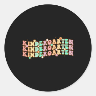 Adesivo Redondo Groovy Kindergarten Vibes Enfrenta Professores Ret