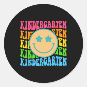 Adesivo Redondo Groovy Kindergarten Vibes Enfrenta Professores Ret