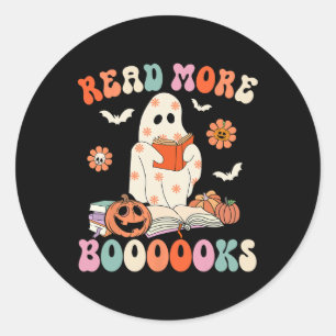 Adesivo Redondo Groovy Leia Mais Livros Ghost Boo Engraçado
