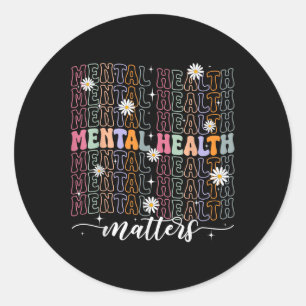 Adesivo Redondo Groovy Mental Health S Brain Ilness Mon