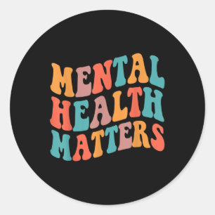 Adesivo Redondo Groovy Mental Health S Human Brain Consciência