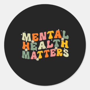 Adesivo Redondo Groovy Mental Health S Human Brain Illness Awarene