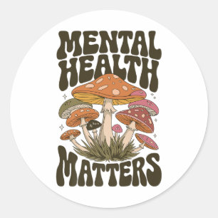 Adesivo Redondo Groovy Mental Health S - Mental Health Awarness M