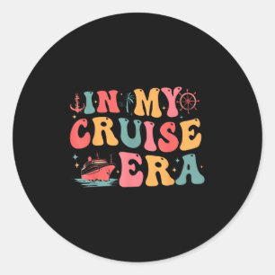 Adesivo Redondo Groovy Na Minha Família Cruise Cruise Crew Funny C