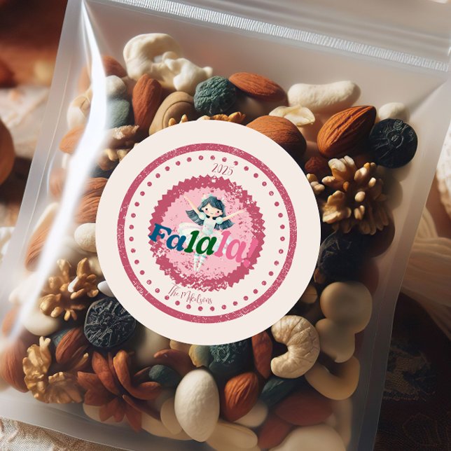 Adesivo Redondo Groovy Nutcracker Retro Pastel Christmas (Criador carregado)