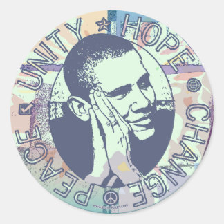 Adesivo Redondo Groovy Obama 2008 Gear