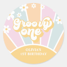 Groovy One Pastel Retro Sunshine Boho