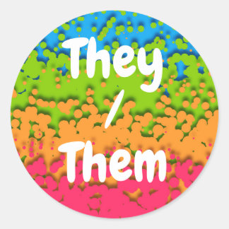 Adesivo Redondo Groovy Retro Bubble Trippy Funky Panromtic Pride