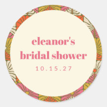 Groovy Retro Laranja Botânico Chá de Noiva Persona