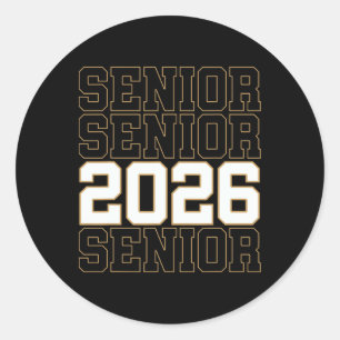 Adesivo Redondo Groovy Senior 2026 Cl De 2026 Graduado Senior Home