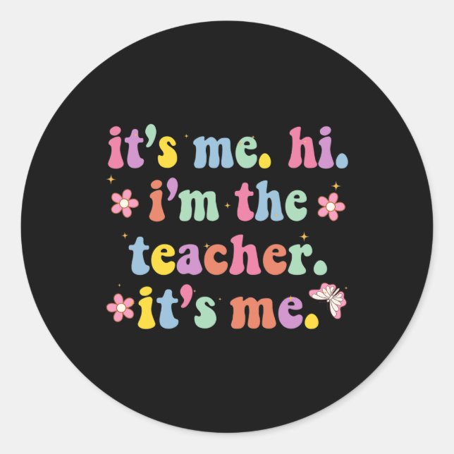 Adesivo Redondo Groovy sou eu, sou o professor, sou eu, professor  (Frente)