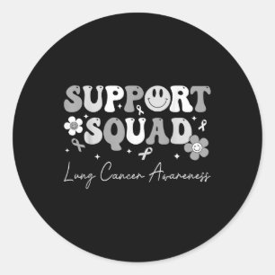Adesivo Redondo Groovy Support Squad Lung Cancer Consciência Branc