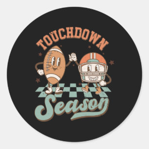 Adesivo Redondo Groovy Touchdown Season Futebol Lightning Bolt Ga