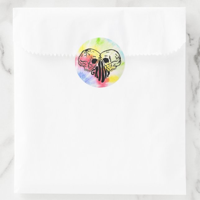 Adesivo Redondo Groovy Tye Dye Sticker (Bolsa)