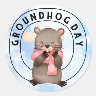 Adesivo Redondo Groundhog