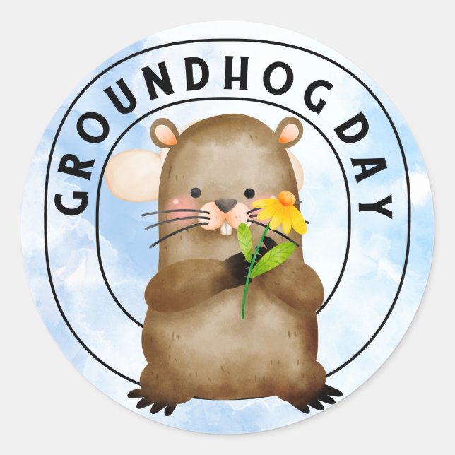 Adesivo Redondo Groundhog (Frente)